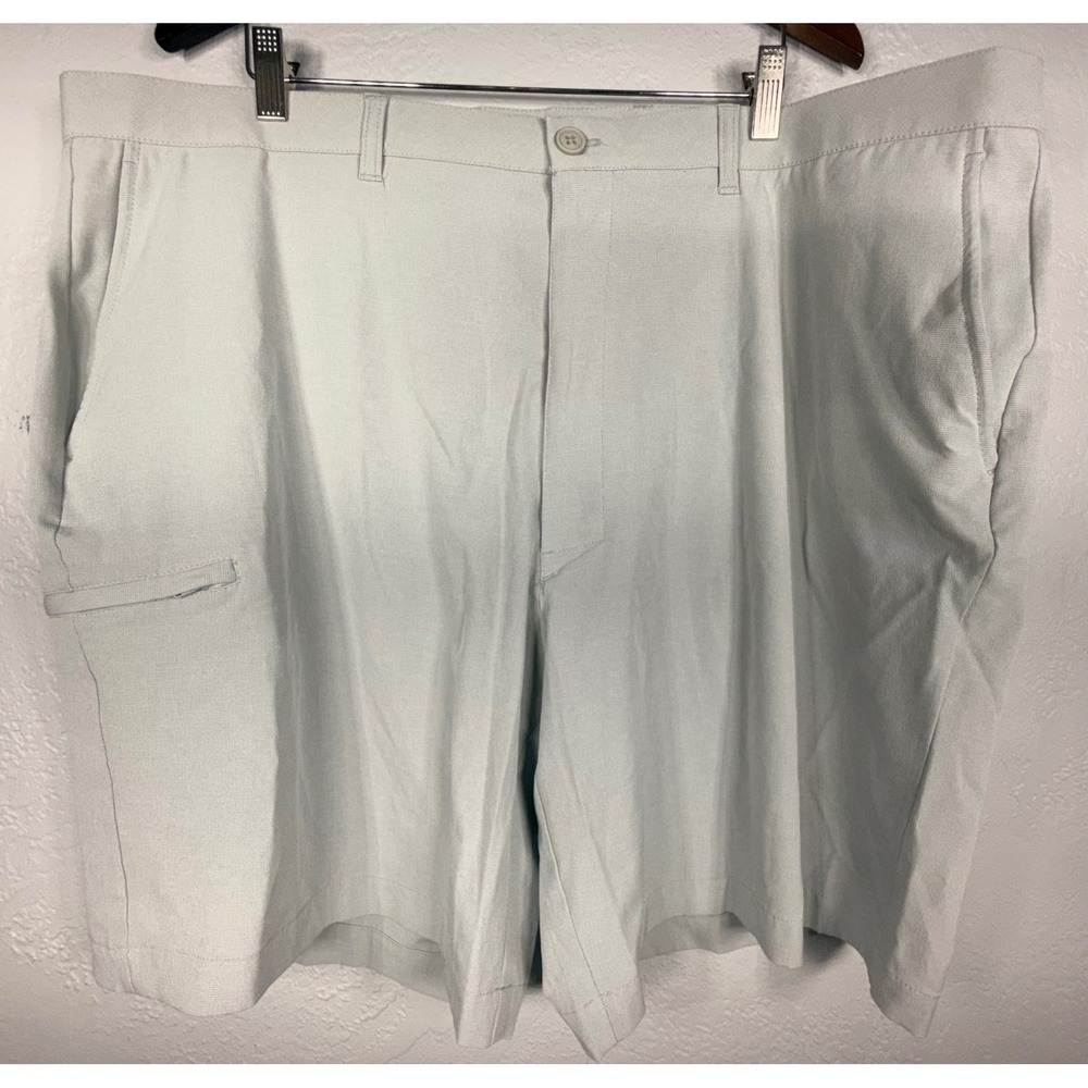 Roundtree & Yorke Performance Mens 44 Shorts Light Gray Stretch Golf Flat Front